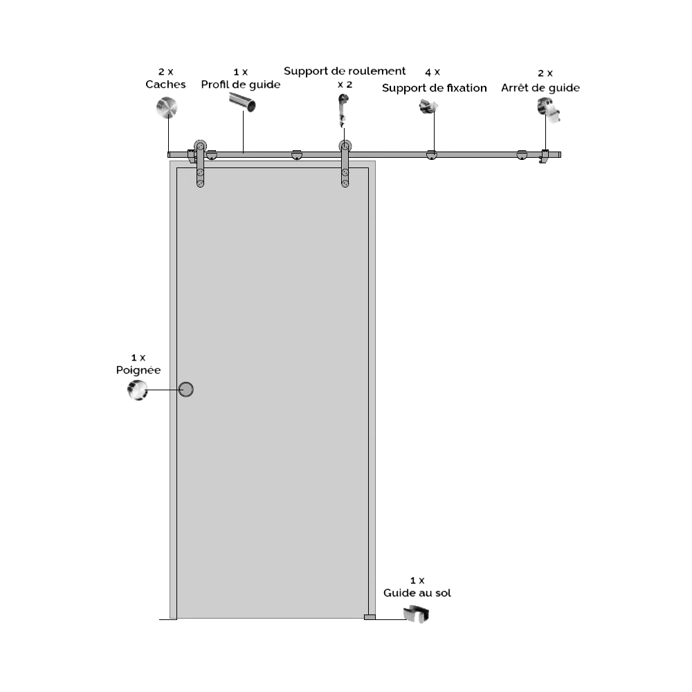 Détails - Porte en verre coulissante TILOS 4