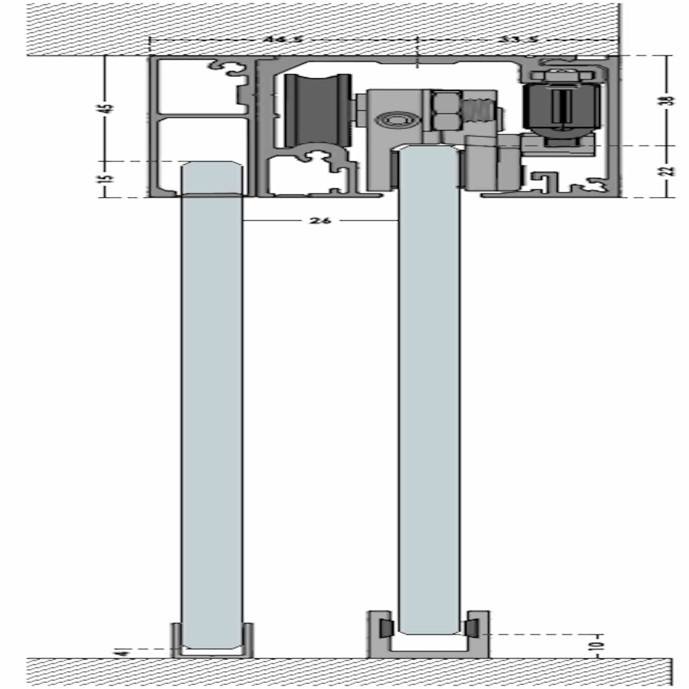 Profilé - Porte en verre coulissante MILOS 3
