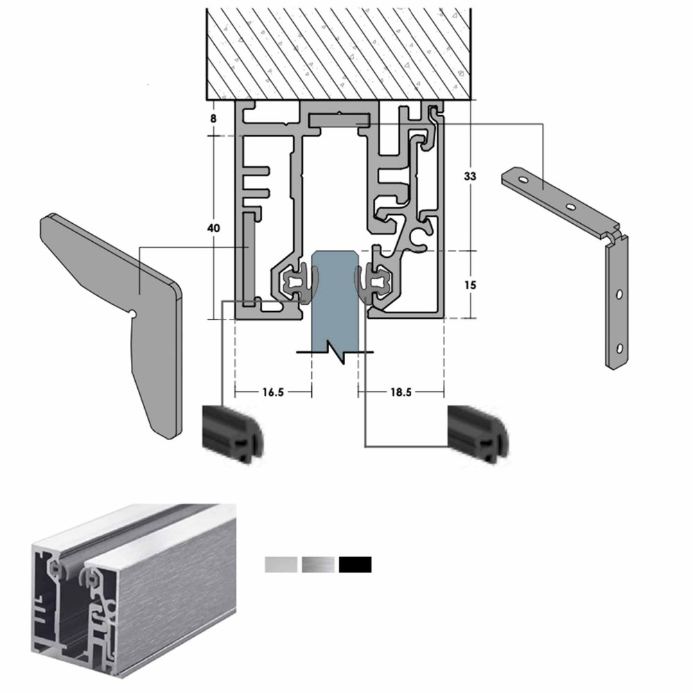 Schéma de la cloison de bureau ALONISSOS A9
