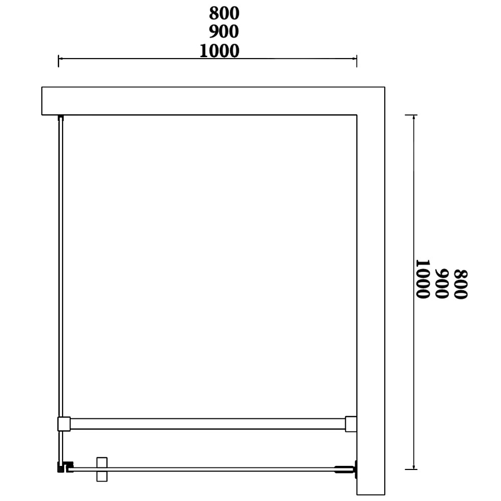 Schéma dimensions - Cabine de douche SENSITIVE 2